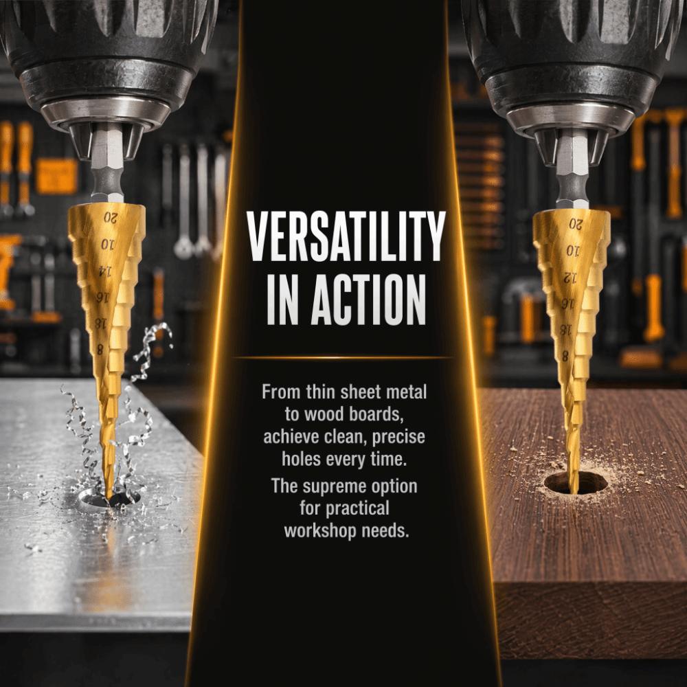 High Speed Steel Step Drill Bit Hex Shank Hole Saw Durable Stepped Cone Drill Bit  Power Tools