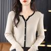 Autumn Women's Knit Sweater Round Neck Cardigan Sweater Women Jacket