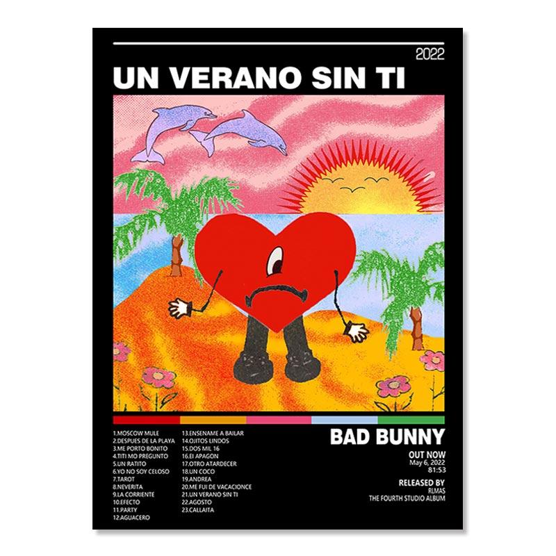 Bad Bunny Un Verano Sin Ti треклист музыкальный альбом хип-хоп живопись настенная живопись холст печать плакатов картина гостиная домашний декор