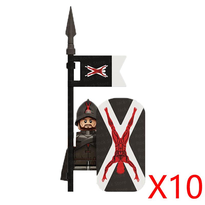 Военные Строительные Блоки Фигурки Солдат Подарки Игрушки Серия Кино Фантастика Средневековый Рыцарь Легион Оружие Щит Флаг MOC