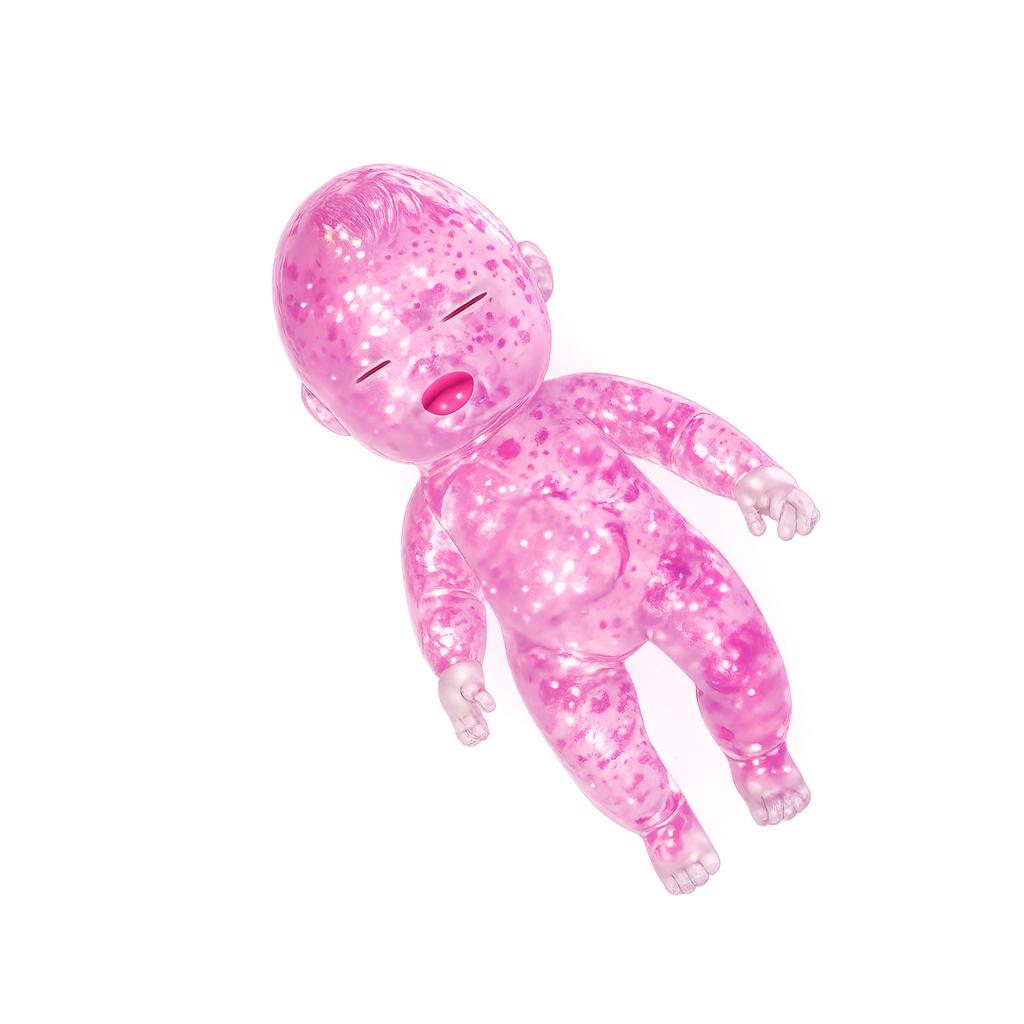 Squishy Doll Stress Relief Toy, Glitter Transparent Squeeze Fidget Toy, Soft Elastic Slow Rebound Sensory Toy, Portable Cute Decompression Hand Toy