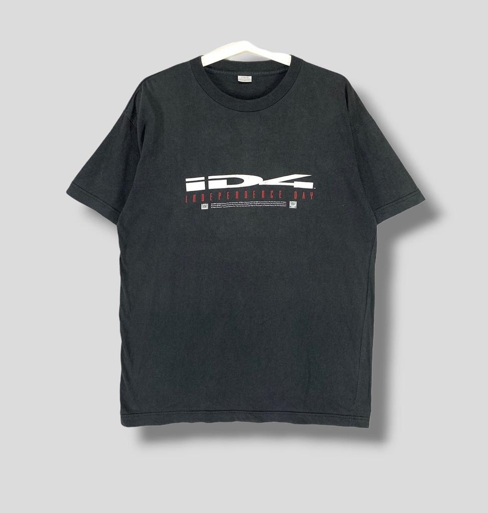 Vintage 90s Independence day ID4 movie promo tshirt collectible Will smith science fiction action film tee black Large