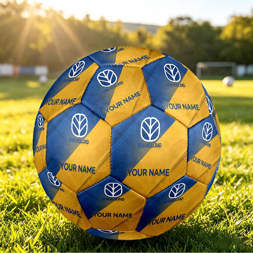 New Holland Size 5 Football, Custom Name Text Personalized Soccer Ball Sport Training Gift