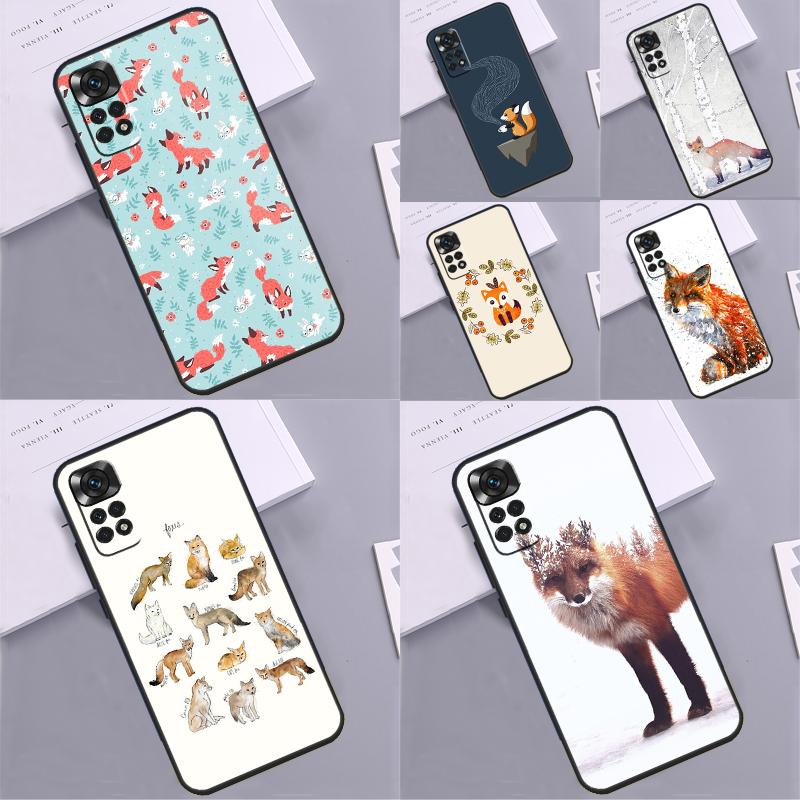 Чехол с рисунком лисы для Xiaomi Redmi Note 14 Pro 9 10 11 12 13 Pro 10S 11S 12S Redmi 13C 10C 12C 14C Coque