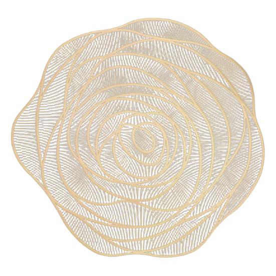 PVC Placemats Heat-Resistant Waterproof Oil-Proof Dining Table Mats Rose Design