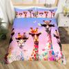Colorful Giraffe Cartoon 3D Printed Bedding Set Cozy Duvet Cover King Queen Twin Size Birthday Gift Girl Boy Kid Bedroom Decor