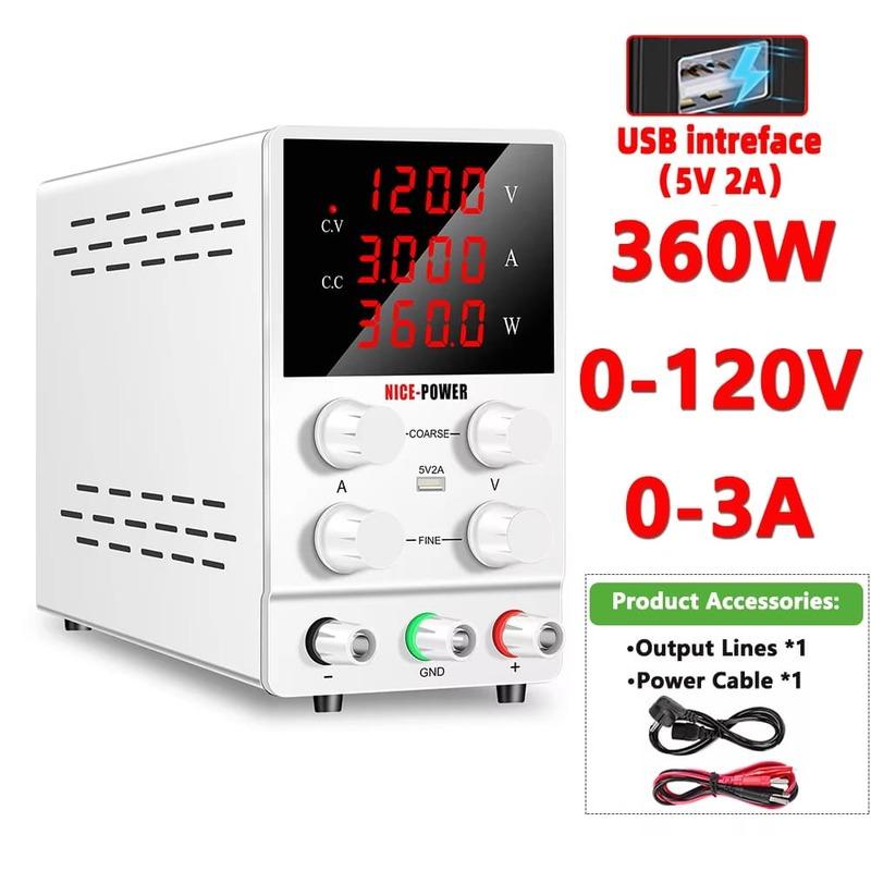 2025 Новый EU PLUG LCD Регулируемый лабораторный источник питания постоянного тока 30 В 10 А 5 А 60 В 120 В Импульсный регулируемый источник питания Лабораторный стабилизатор напряжения