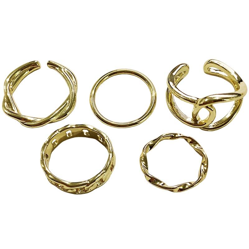 Модные винтажные золотые кольца, набор, кольцо с полым крестом для женщин, ювелирные аксессуары