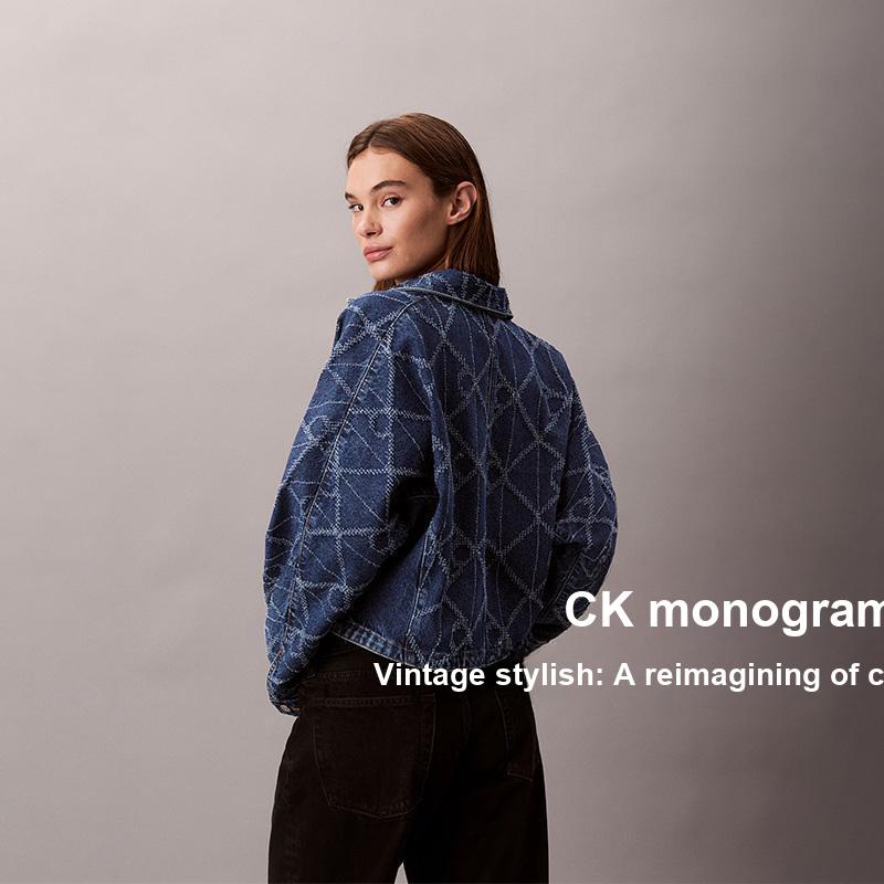 Calvin Klein Винтажное хлопковое поло с цветочным жаккардом, джинсовая куртка, женские куртки 47D749G