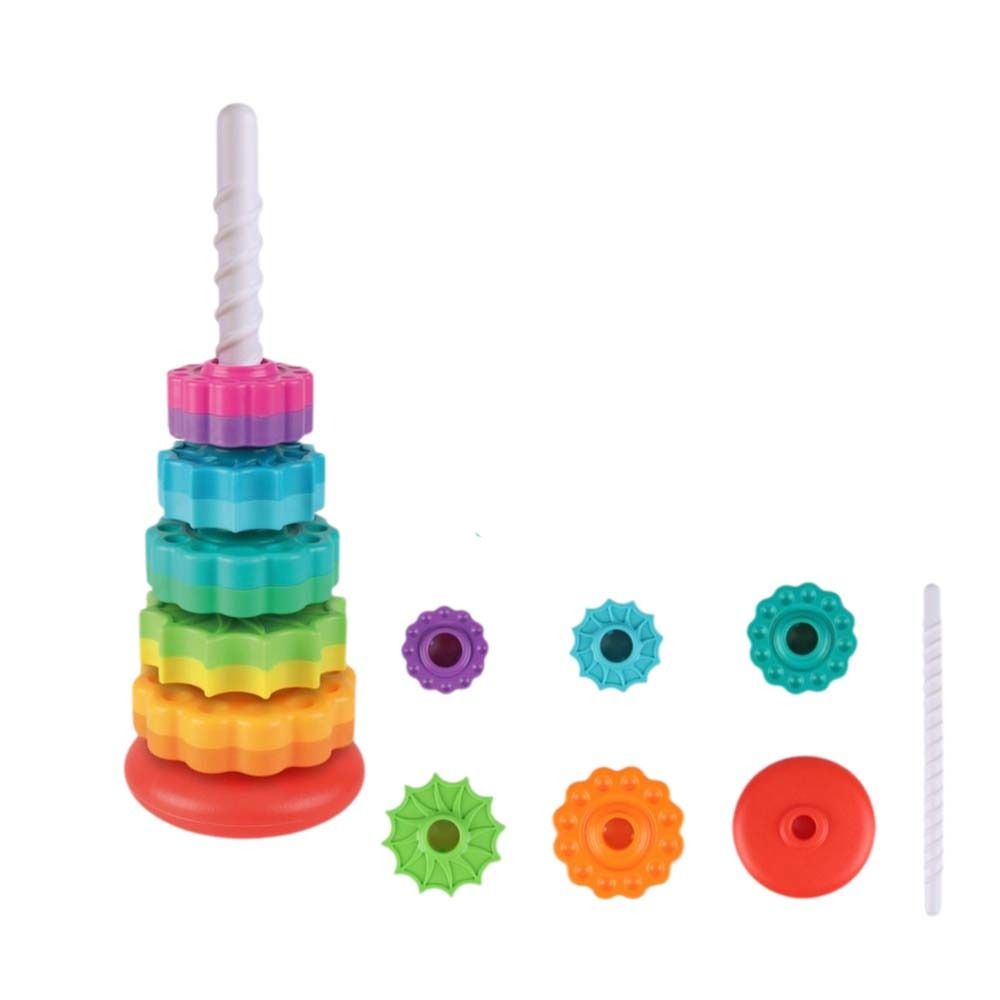 Safety Baby Stacking Puzzle Toys Spinning Colored Children's Toys Birthday Gitfs