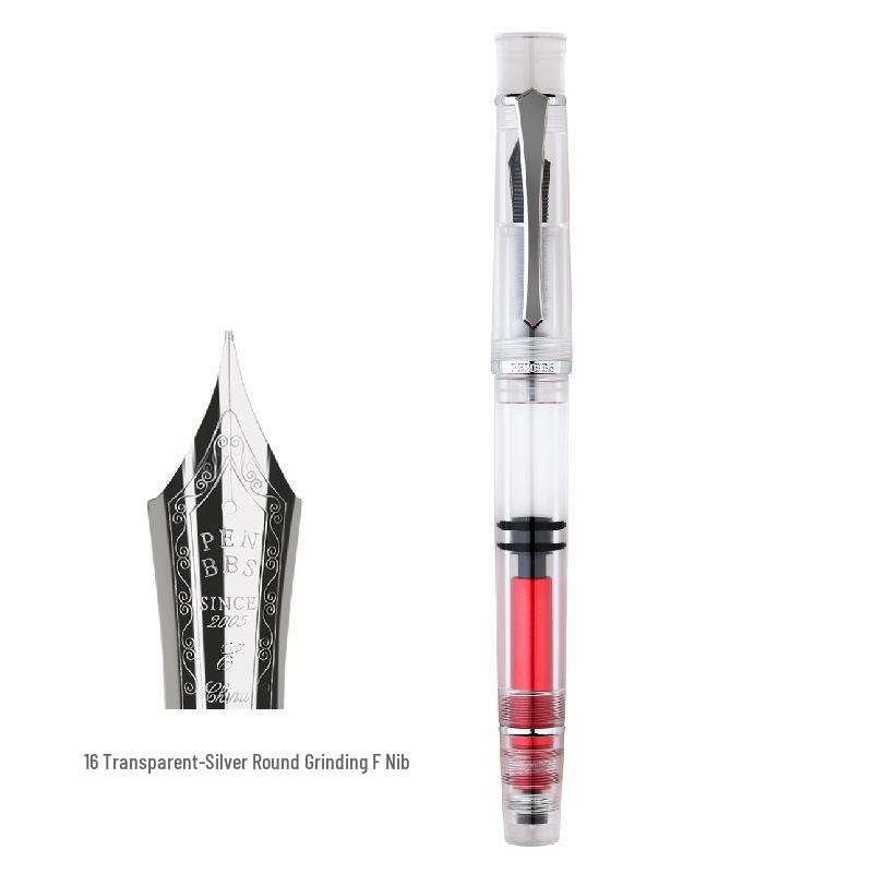 Поршневая перьевая ручка PENBBS 495 - Прозрачный акрил, большой объем, унисекс, для письма