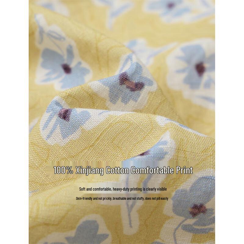 INMAN Платье-миди из хлопка Синьцзяна с цветочным принтом и квадратным вырезом