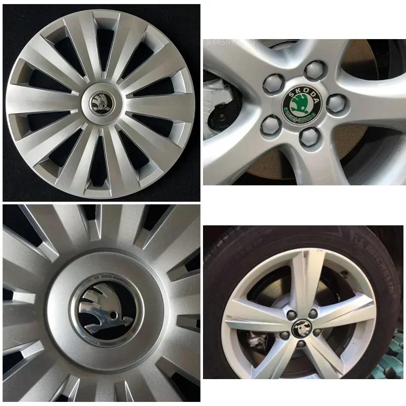 2025 New 56/60/65mm Car Wheel Center Cover Caps for Skoda Logo Superb Kamiq Octavia A7 Tour Yeti Fabia Rapid Kodiaq RS Karoq Met
