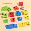 Puzzle Building Blocks Montessori Cube Children's Face Changing Expressions Building Blocks Tabletop Games Toys