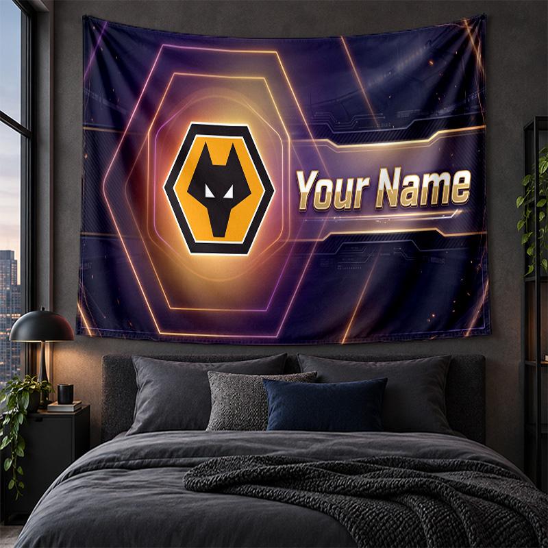 Personalized Tapestry Wall Hanging Wolverhampton Wanderers Football Pattern Art Background Cloth
