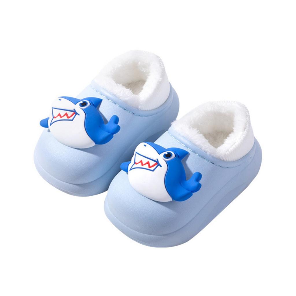 Winter Children's Cotton Shoes with Plush Insulation Cartoon Cotton Slippers for Boys and Girls, Cute Waterproof Fluffy Slippers