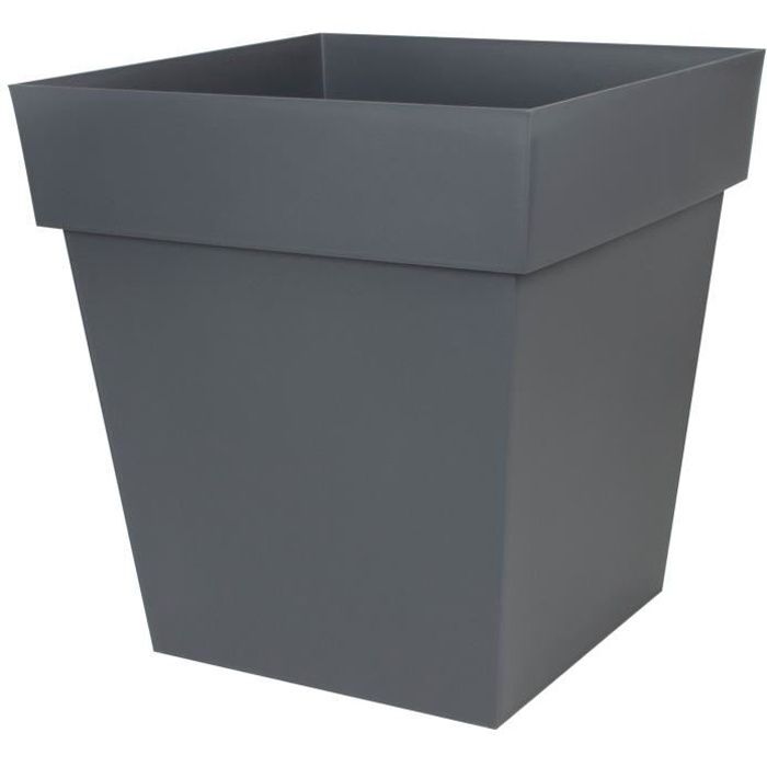 Square Flower Pot 50 Cm - EDA - Tuscany - 87 L - 49.5 X 49.5 X H.52.5 Cm - Anthracite Grey
