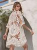 Sunflower Lace Embroidered Bikini Cover-Up Cardigan