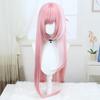 Pink Long Wig 110cm Simulated Scalp Middle Part Heat Resistant Synthetic Full Cap Wig for Women Party Cosplay