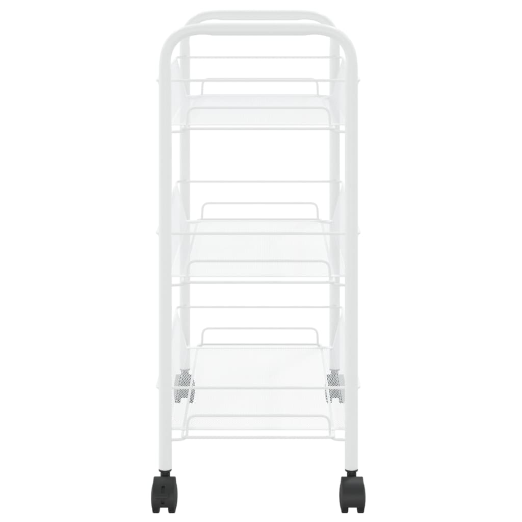 Kitchen Trolley 3 Tier White 46 x 26 x 64 cm Iron