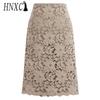 HNXC Повседневная кружевная юбка до колена с цветочным дизайном для лета/весны