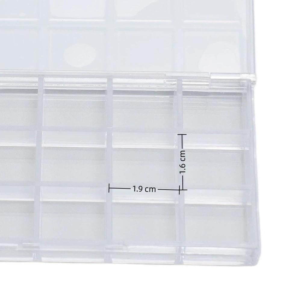 2PCS Transparent Paint Box 15 Grids Art Pigment Container Daily Art Class Arrangement