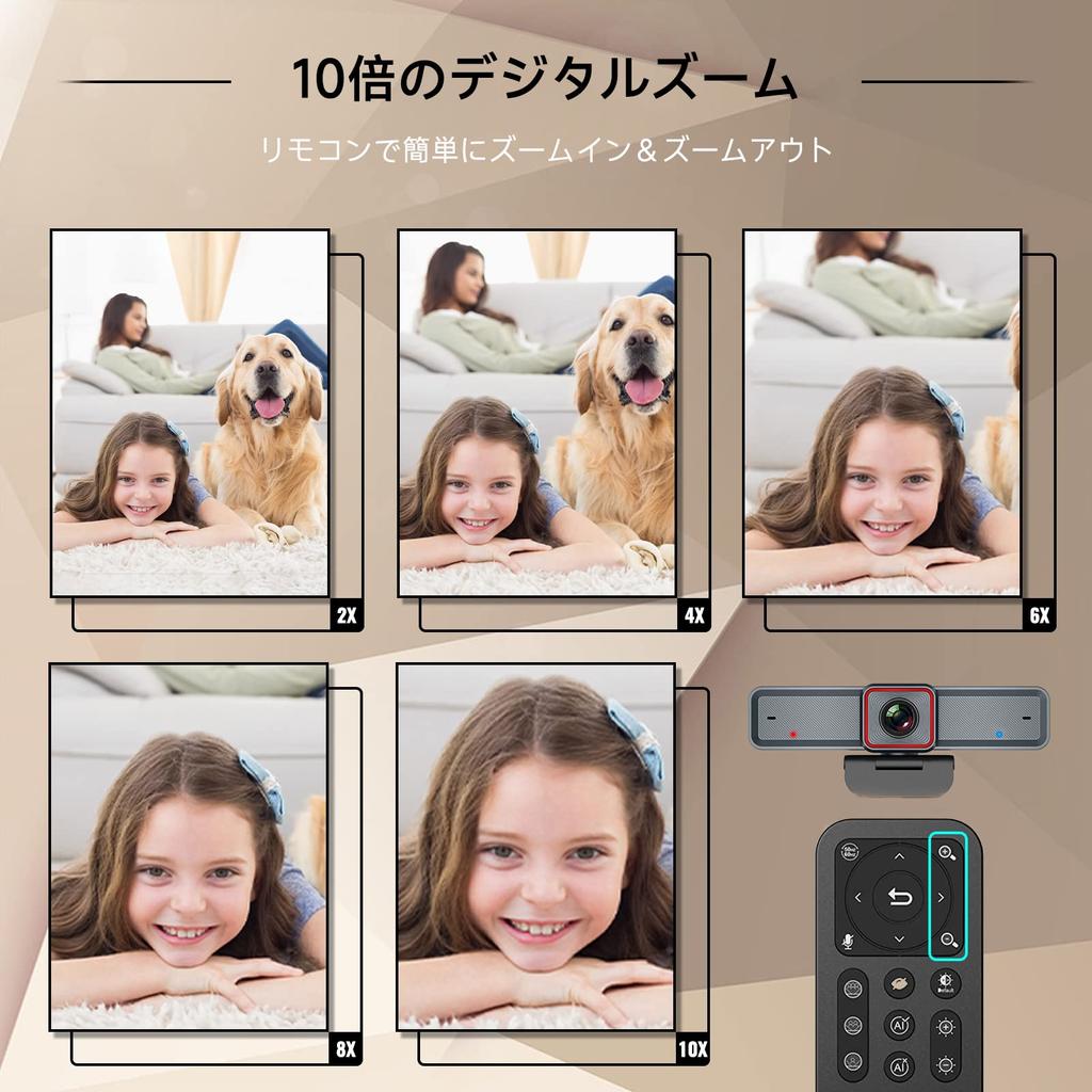 Веб-камера Spedal 4K с автоматическим отслеживанием AI, конференц-камера с автоматическим кадрированием, 10-кратным зумом, разрешением UHD 8 мегапикселей, поддержкой микрофона и пульта дистанционного управления, видео Plug Play