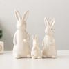 Белые керамические кролики для домашнего стола, книжной полки, пасхальные украшения, кролик, украшение для микроландшафта, для сада, заднего двора, украшения, поделки