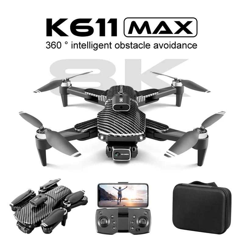 K611 MAX Drone Profissional Brushless Obstacle Avoidance 8K Двойная камера Оптическое позиционирование потока Складной летательный аппарат FPV 2024 Дрон