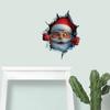 Santa Cracked Wall Decal Christmas Self-Adhesive Static Clings PVC Stickers for Car Window Room