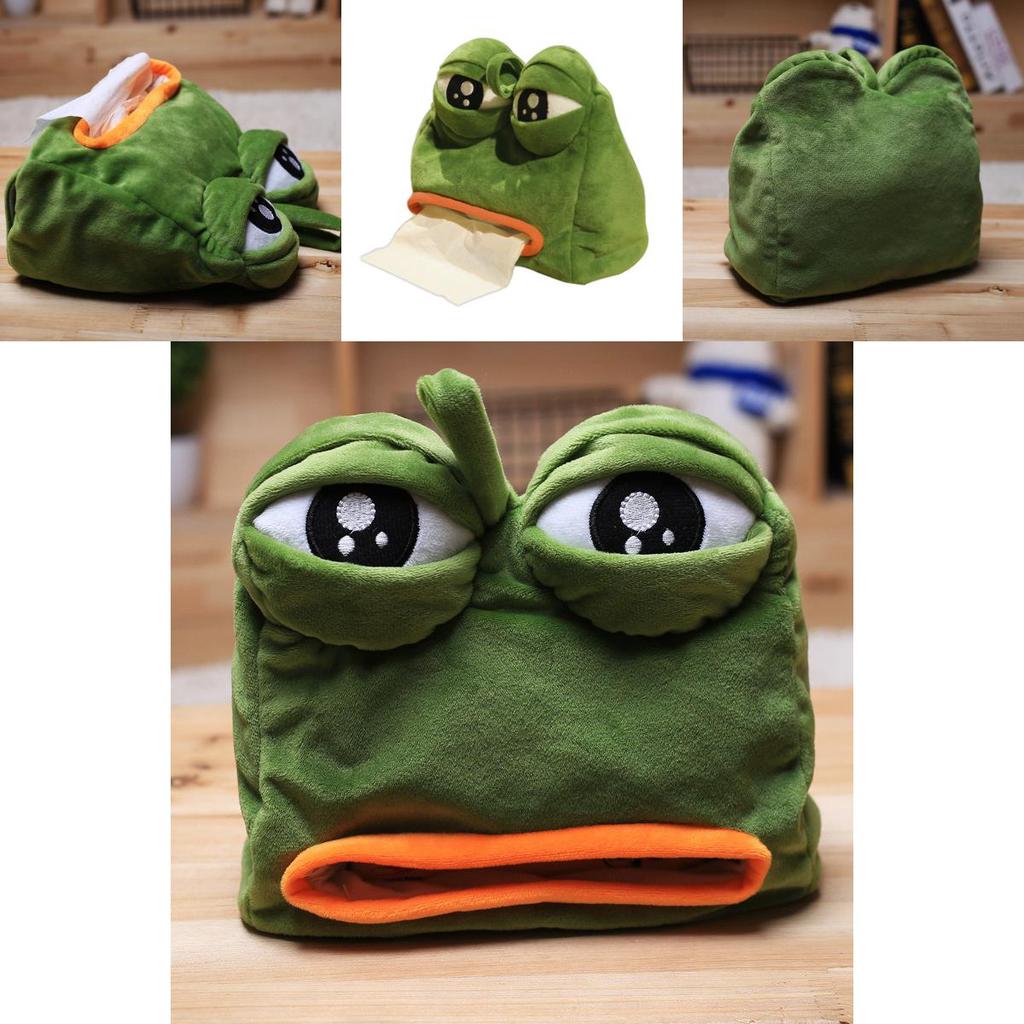 Плюшевый органайзер для салфеток Pepe Sad Frog для дома и офиса, мягкий на ощупь и с оригинальным дизайном