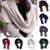 Women Knitted Scarf with Sleeve Fall Winter Warm Shawl Wrap Cardigan Solid Color Thickened