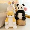 Ugly Cute Lazy Plush Toys for Children Sleeping Comforting Panda Pillow Three Cats Bay Window Ornament Cushion