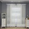 New Embroidery Embroidery Yarn White Window Screen Partition Curtain Balcony Floor-to-ceiling Window Bay Window Light Transmission