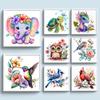 4pcs Full Embroidery Eco-cotton Thread 18CT Printed Animal Cross Stitch Artwork