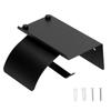 Toilet Paper Holder Bathroom Stainless Steel Tissue Roll Rack with Shelf Waterproof Cover Black