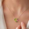 Birthstone Heart Necklace Birth Stone and Flower Pendant Necklace Jan to Dec