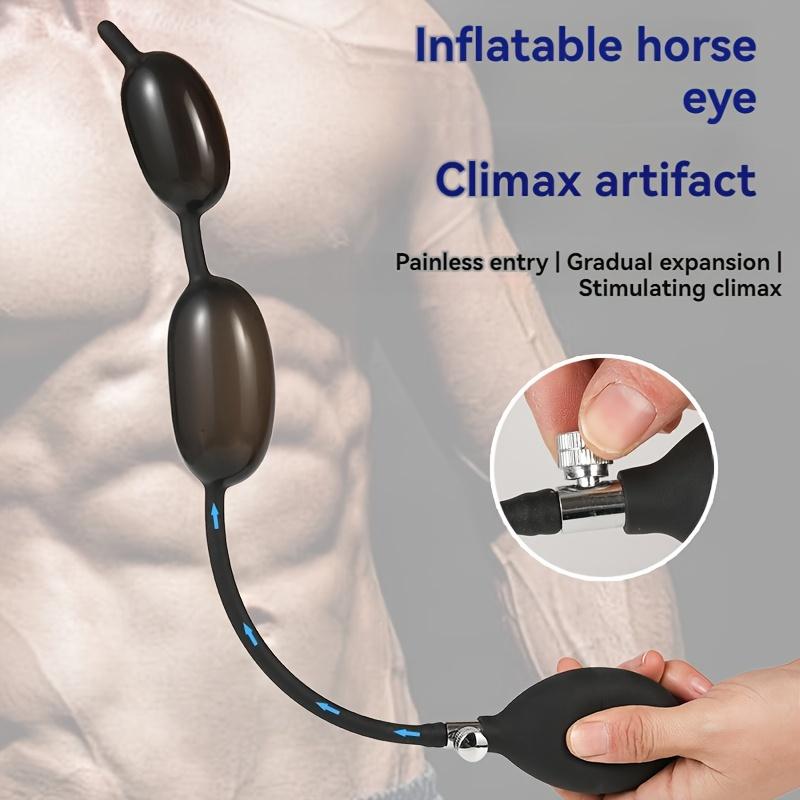 Двойной шарик Надувной уретральный катетер дилататор Расширяющийся стик для лошадиного глаза Силиконовая пробка для пениса Секс-игрушки для мужчин Гей мастурбатор