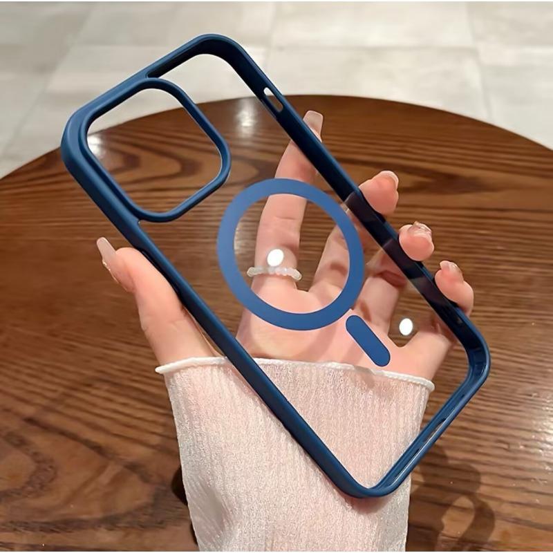 Применимо к iPhone 16 Акриловый Прозрачный Магнитный Чехол для Телефона Apple 15promax Простой Противоударный Защитный Чехол 14