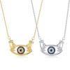 New Devil's Eye Necklace, Fashionable Two Handed Embrace Pendant, High-end Collarbone Chain
