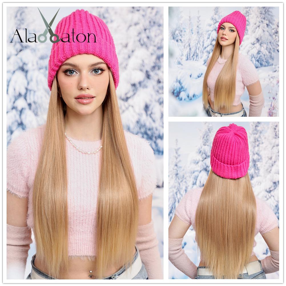 ALAN EATON Шляпа, парики, шапка с волосами, светлый цвет, парик, черная шляпа, соединение, синтетические наращивание волос для женщин, повседневная вечеринка, высокотемпературное волокно