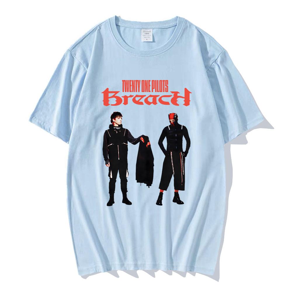 ФУТБОЛКА BREACH Футболки с графикой группы Twenty One Pilots Летние хлопковые хип-хоп унисекс уличная одежда с коротким рукавом мужская футболка с принтом