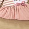 Осеннее полосатое платье для девочек Детская одежда Повседневная юбка с рисунком кролика Короткая юбка Милая юбка А-силуэта для девочки