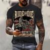 Men'S T-Shirt 3D Motorcycle Print T-Shirt Hip Hop Trend Vintage Clothing Motorcycle Racing T Shirt Outdoor Riding Blazer