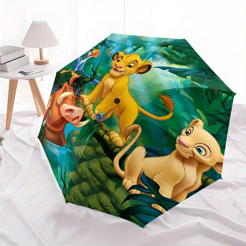 1pc The Lion King Simba and Friends Cartoon Umbrella, Portable 3-Fold Compact Umbrella, Suitable for Camping, Hiking and Travel, Ideal Easte