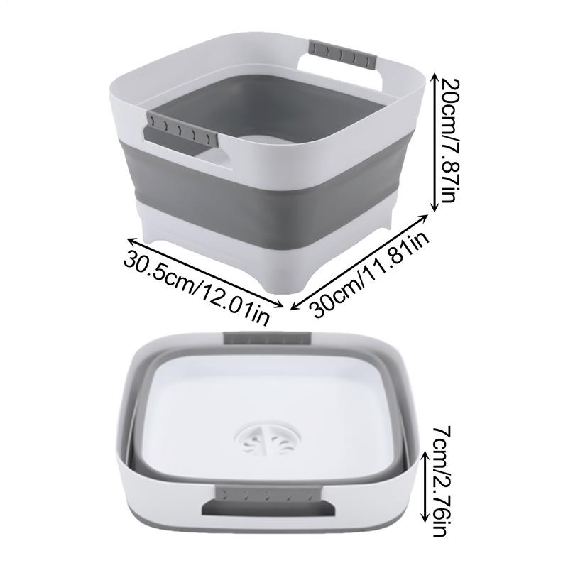 Складной таз, бутыль, ведро для раковины, замачивания, многоцелевой таз для мытья посуды с эргономичной ручкой, компактная корзина, складной для