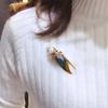 High Grade Pearl Enamel Cicada Brooches For Women Inlaid Rhinestone Simulation Design Animal Brooch Pins Jewelry