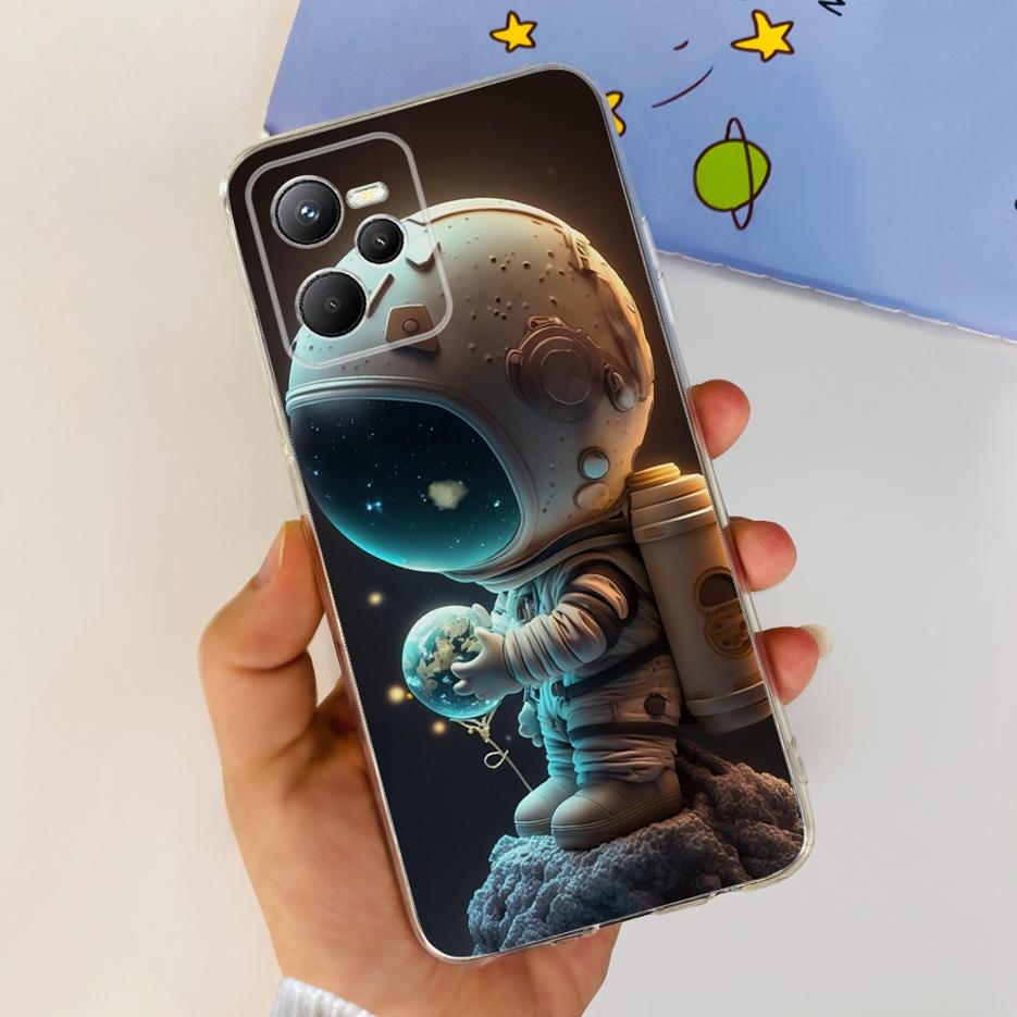 Чехол для Realme C35 RMX3511 Стильный окрашенный чехол Прозрачный силиконовый Мягкий тонкий чехол для телефона Для Realme C35 C 35 RealmeC35 Fundas Shell