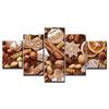 HD Печатные 5 шт. Холст Искусство Рождественское шоколадное печенье Настенные картины для гостиной Современные