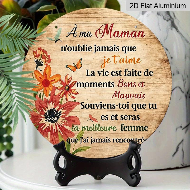 2D Flat Retro French Aluminum Wall Decoration, Available in Various Sizes with An Antique Wood Grain and Pastoral Style, Is An Ideal Choice for Home